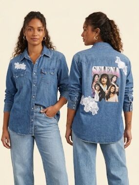 Levi's Blue Denim Shirt with Selena Back Graphic ITEM #16